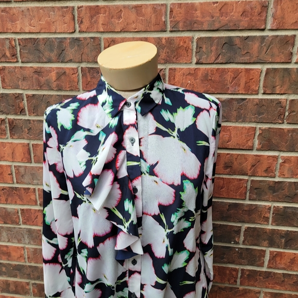 Banana Republic Floral Ruffle Button Shirt Dress Size Small - Picture 7 of 13